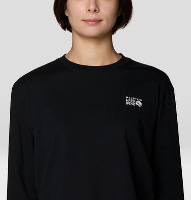 Women's MHW Box Logo Crop LS, Color: Black, image 4