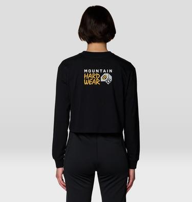 Women's MHW Box Logo Crop LS, Color: Black, image 2