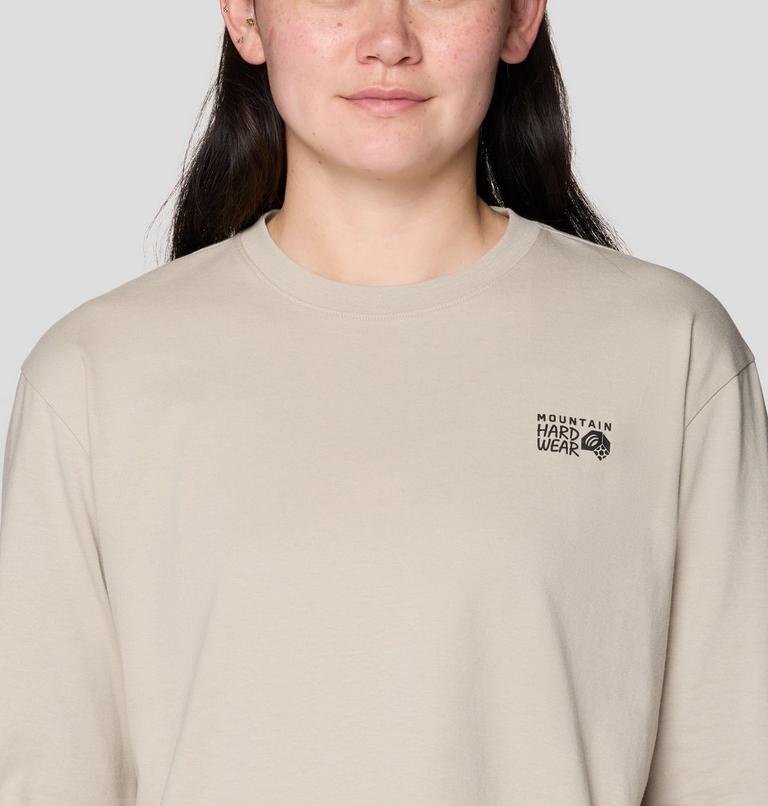Women's MHW Box Logo Crop LS, Color: Sandblast, image 4