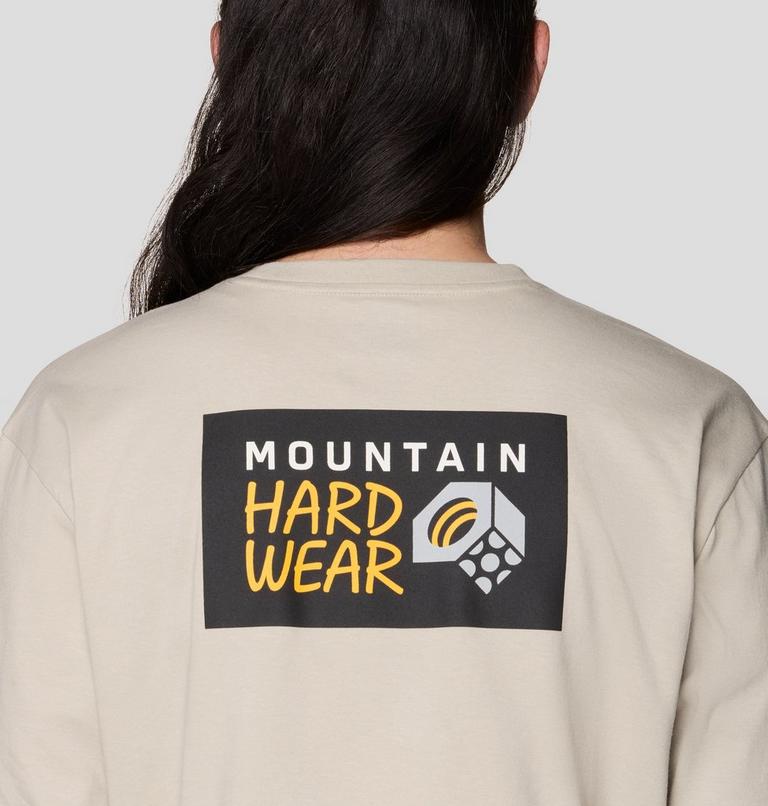 Women's MHW Box Logo Crop LS, Color: Sandblast, image 5