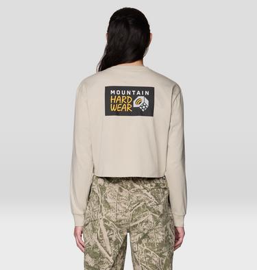 Women's MHW Box Logo Crop LS, Color: Sandblast, image 14