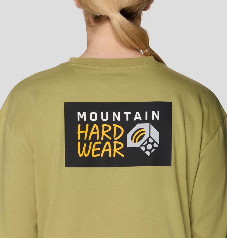 Women's MHW Box Logo Crop LS, Color: Forest Moss, image 5