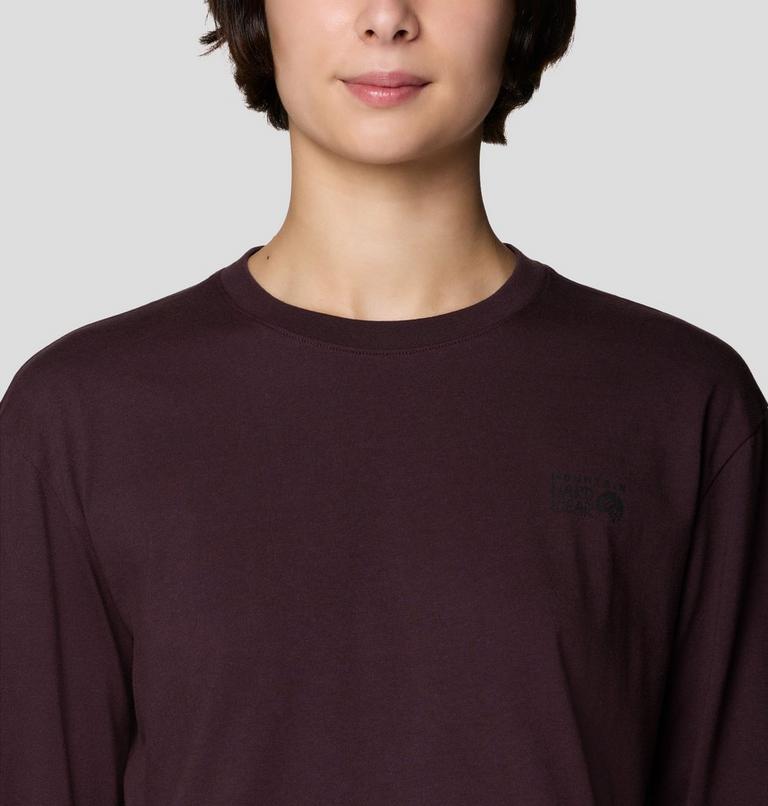Women's MHW Box Logo Crop LS, Color: Deep Mulberry, image 4