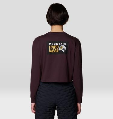 Women's MHW Box Logo Crop LS, Color: Deep Mulberry, image 6