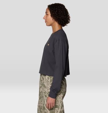 Women's Seeking Wilder Paths Crop Long Sleeve, Color: Shark, image 3