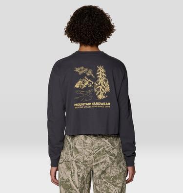 Women's Seeking Wilder Paths Crop Long Sleeve, Color: Shark, image 2