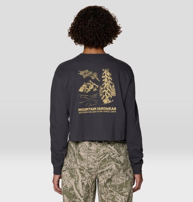 Women's Seeking Wilder Paths Crop Long Sleeve, Color: Shark, image 2