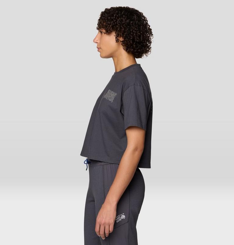 Women's Seek Wilder Paths Crop Short Sleeve, Color: Shark, image 3