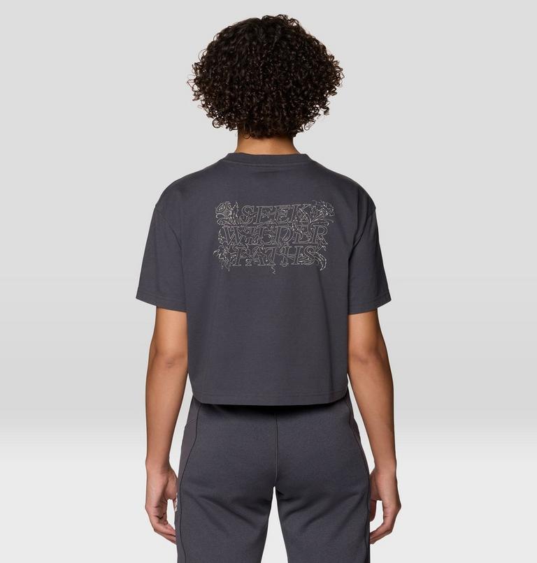 Women's Seek Wilder Paths Crop Short Sleeve, Color: Shark, image 2
