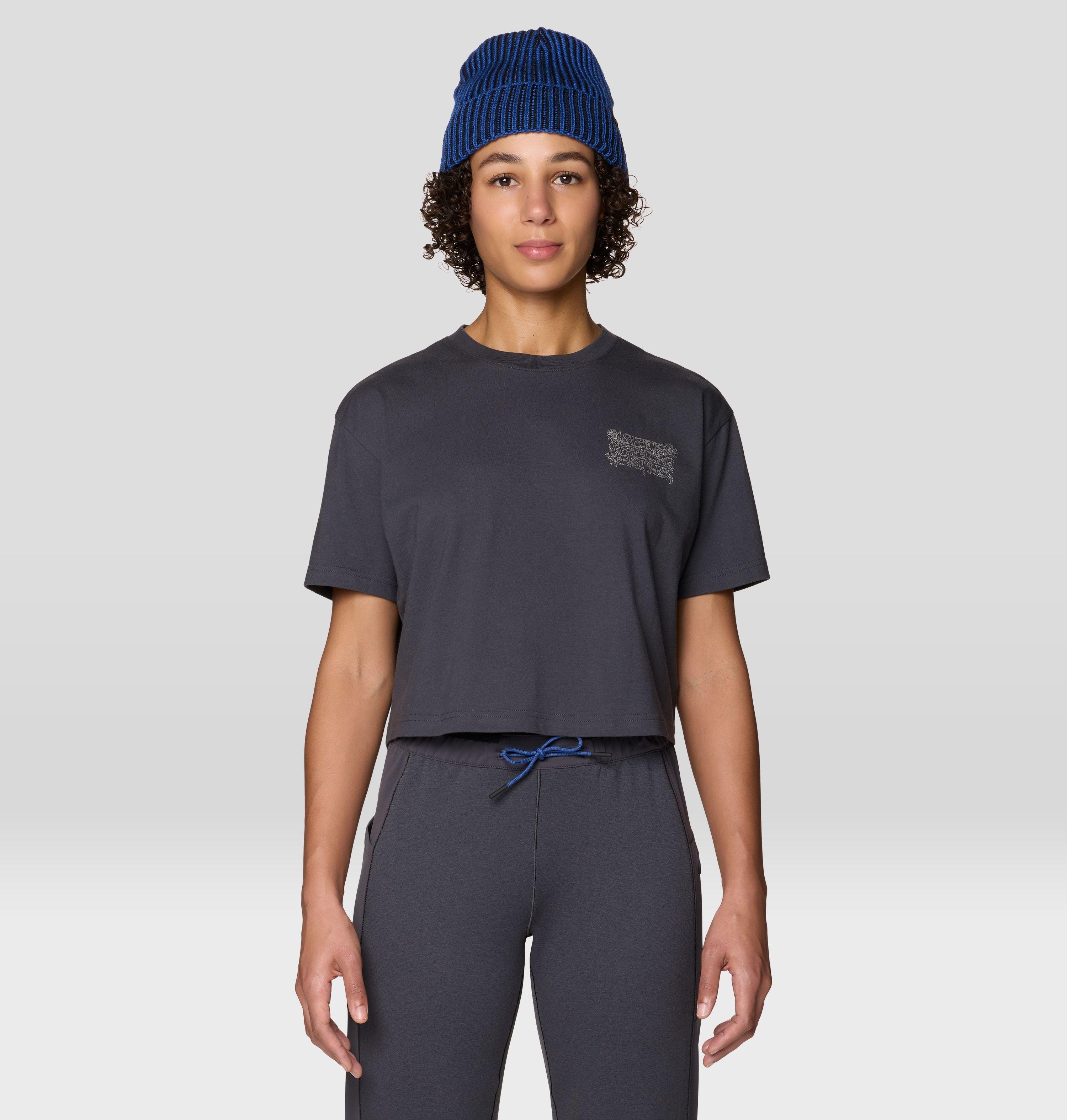 Mountain Hardwear Women's Seek Wilder Paths Crop Short Sleeve - L - Black