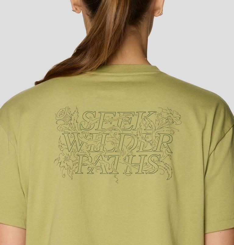 Women's Seek Wilder Paths Crop Short Sleeve, Color: Forest Moss, image 5
