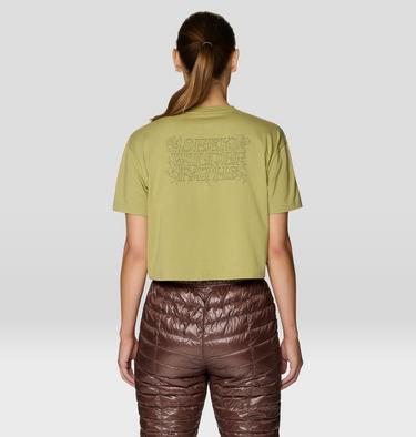Women's Seek Wilder Paths Crop Short Sleeve, Color: Forest Moss, image 10