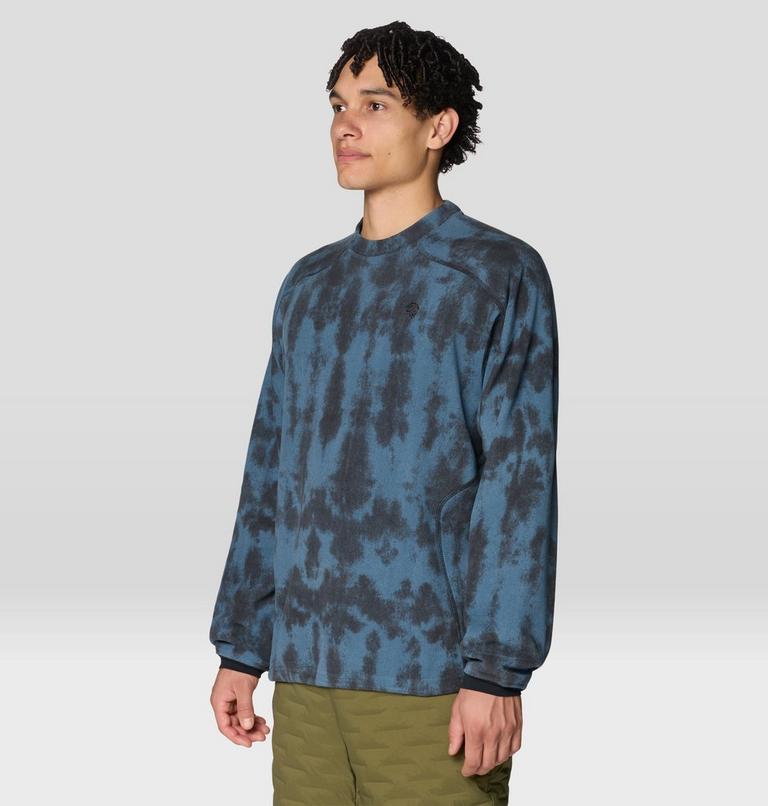 Men's Microchill Pullover Crew, Color: Adriatic Blue Shadowdye Print, image 5