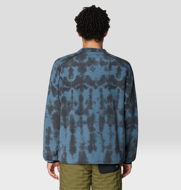 Men's Microchill Pullover Crew, Color: Adriatic Blue Shadowdye Print, image 3