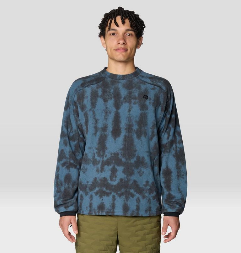 Men's Microchill Pullover Crew, Color: Adriatic Blue Shadowdye Print, image 1