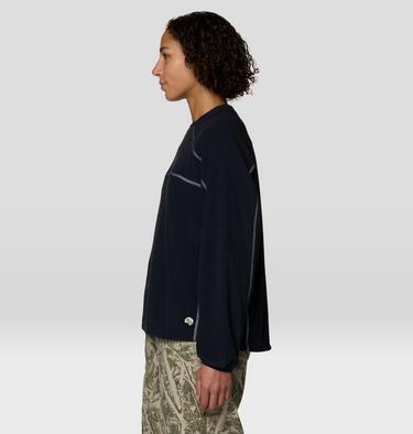 Women's Microchill Pullover Crew, Color: Black, image 4