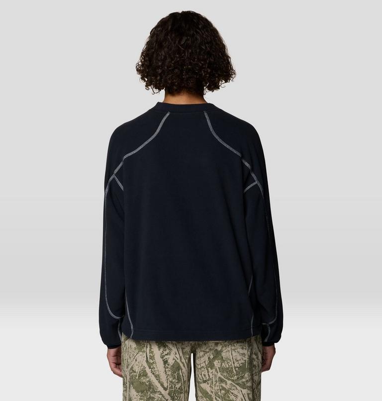 Women's Microchill Pullover Crew, Color: Black, image 3