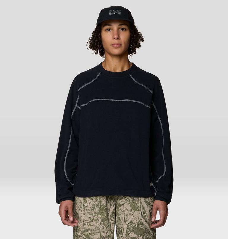 Women's Microchill Pullover Crew, Color: Black, image 1