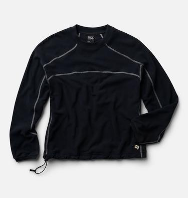 Women's Microchill Pullover Crew, Color: Black, image 2