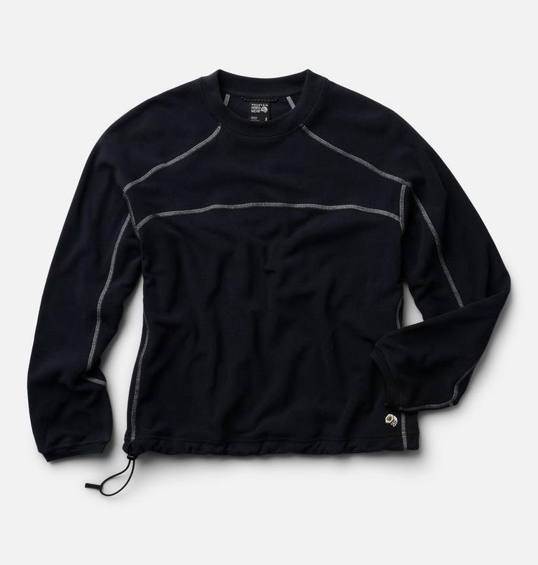Women's Microchill Pullover Crew, Color: Black, image 2