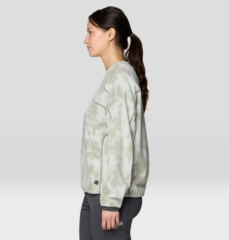 Women's Microchill Pullover Crew, Color: Gamma Grey Shadowdye Print, image 4