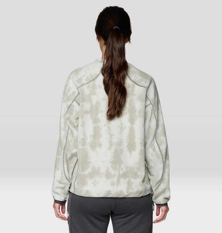 Women's Microchill Pullover Crew, Color: Gamma Grey Shadowdye Print, image 3