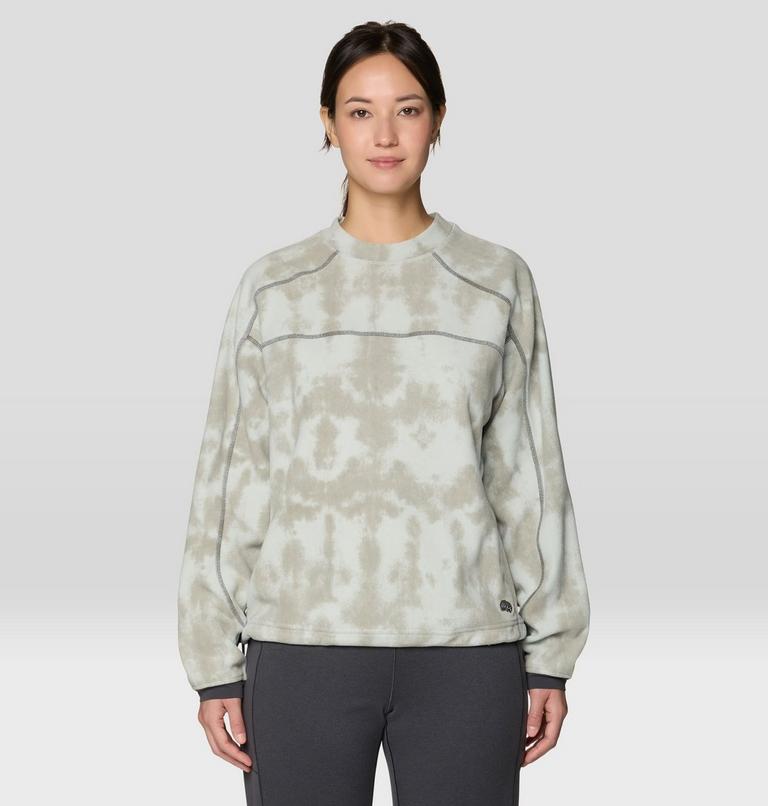 Women's Microchill Pullover Crew, Color: Gamma Grey Shadowdye Print, image 1