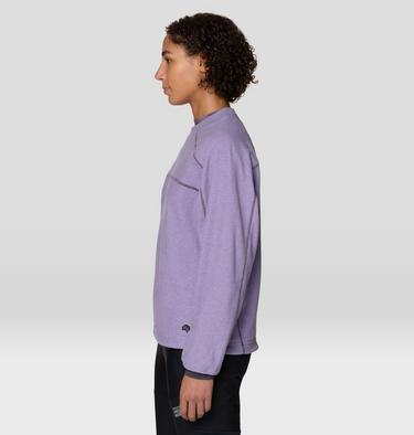 Women's Microchill Pullover Crew, Color: Violet Stone Heather, image 8