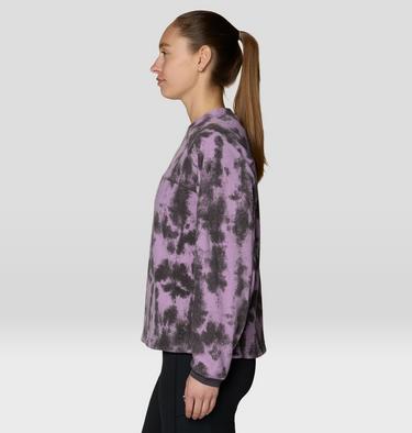 Women's Microchill Pullover Crew, Color: Violet Stone Shadowdye Print, image 15