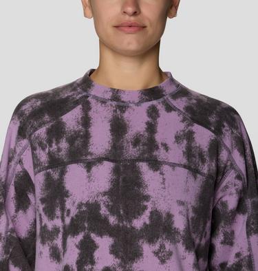 Women's Microchill Pullover Crew, Color: Violet Stone Shadowdye Print, image 16