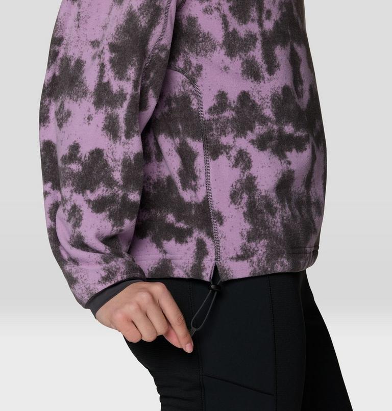 Women's Microchill Pullover Crew, Color: Violet Stone Shadowdye Print, image 5