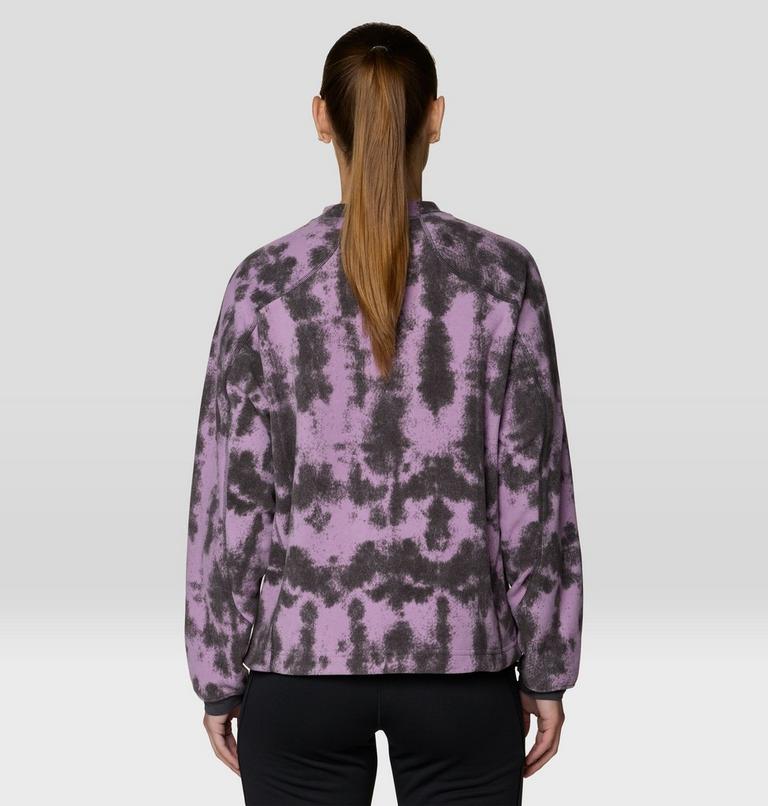 Women's Microchill Pullover Crew, Color: Violet Stone Shadowdye Print, image 2