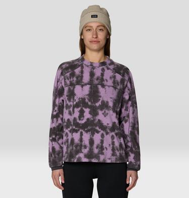 Women's Microchill Pullover Crew, Color: Violet Stone Shadowdye Print, image 13