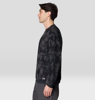 Men's Summit Grid Big Grid Pullover Crew, Color: Black Shadowdye Print, image 8