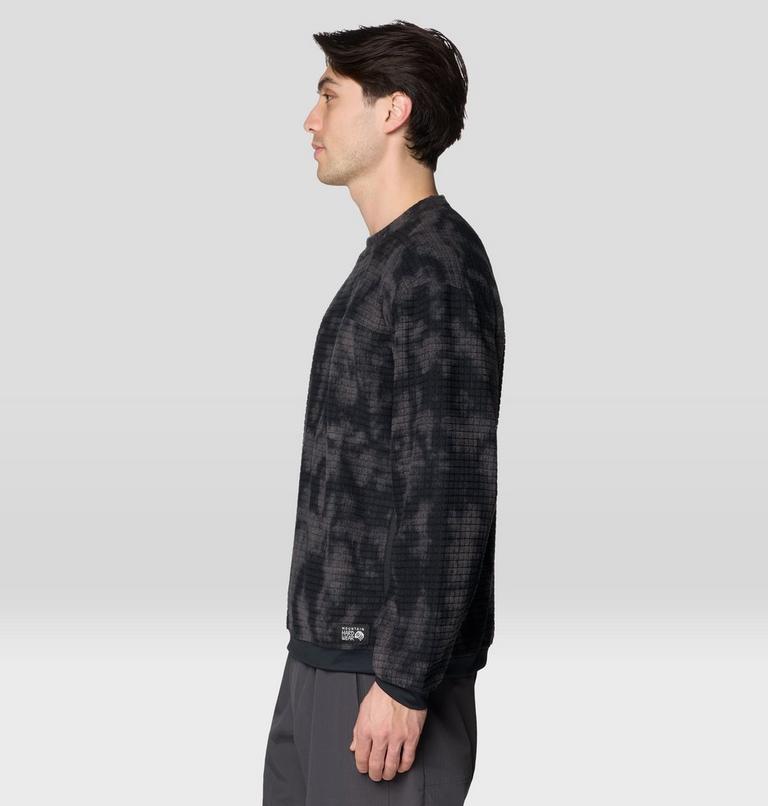Men's Summit Grid Big Grid Pullover Crew, Color: Black Shadowdye Print, image 4