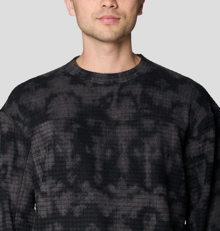 Men's Summit Grid Big Grid Pullover Crew, Color: Black Shadowdye Print, image 5