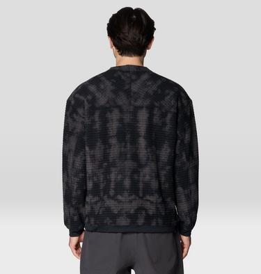 Men's Summit Grid Big Grid Pullover Crew, Color: Black Shadowdye Print, image 7