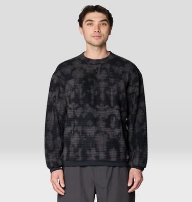 Men's Summit Grid Big Grid Pullover Crew, Color: Black Shadowdye Print, image 5