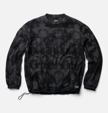 Men's Summit Grid Big Grid Pullover Crew, Color: Black Shadowdye Print, image 6