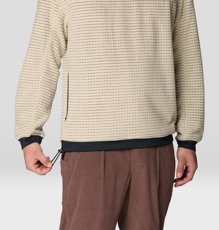 Men's Summit Grid Big Grid Pullover Crew, Color: Fossil, image 6