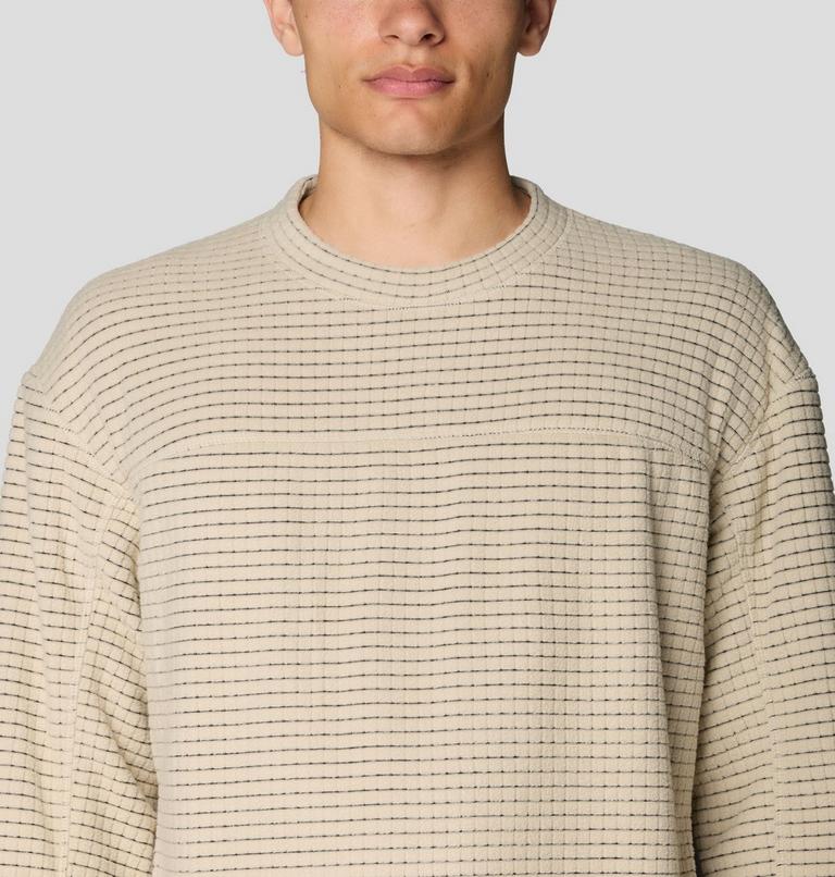 Men's Summit Grid Big Grid Pullover Crew, Color: Fossil, image 7