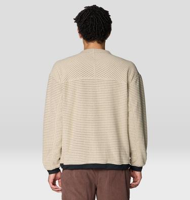 Men's Summit Grid Big Grid Pullover Crew, Color: Fossil, image 11
