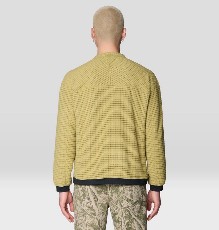 Men's Summit Grid Big Grid Pullover Crew, Color: Forest Moss, image 2