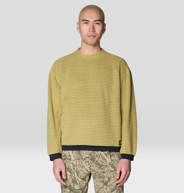 Men's Summit Grid Big Grid Pullover Crew, Color: Forest Moss, image 13