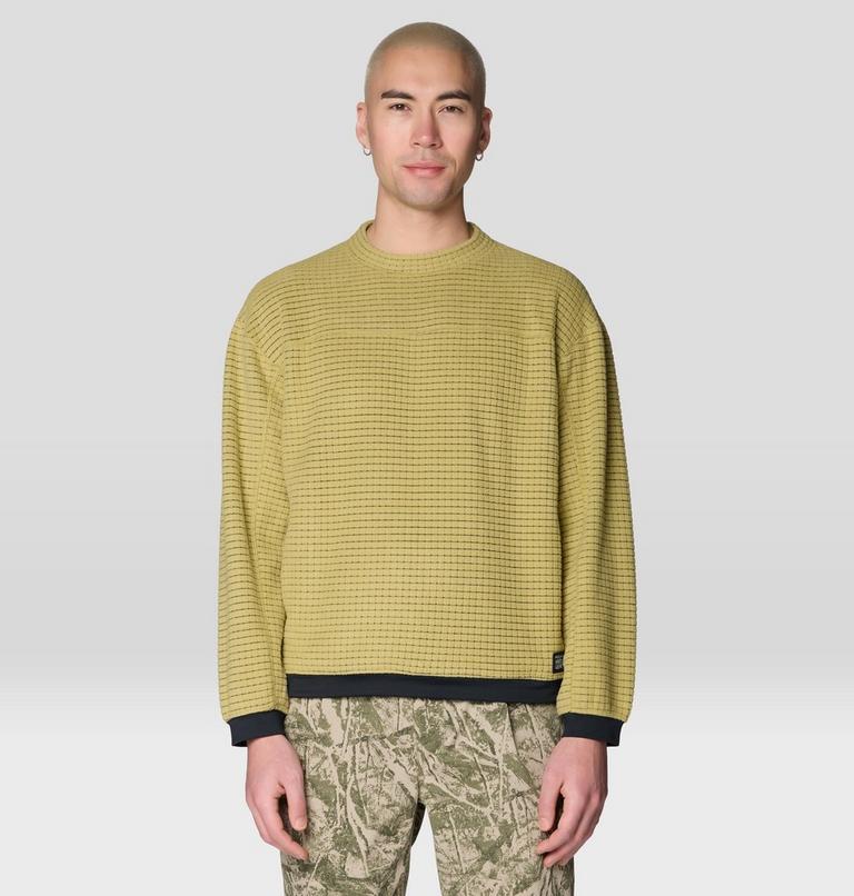 Men's Summit Grid Big Grid Pullover Crew, Color: Forest Moss, image 1