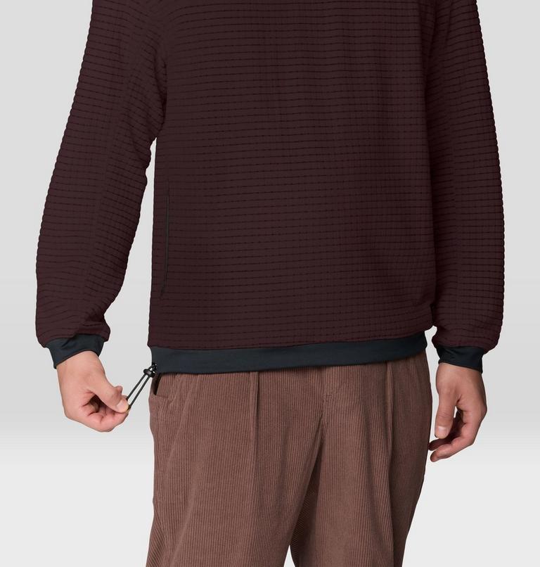 Men's Summit Grid Big Grid Pullover Crew, Color: Deep Mulberry, image 5