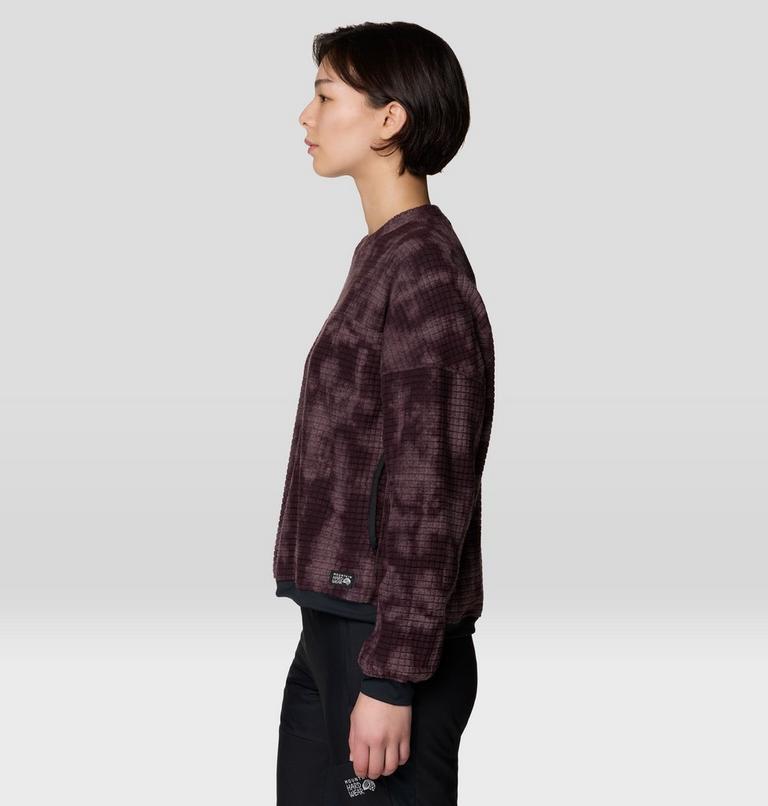 Women's Summit Grid Big Grid Crew, Color: Deep Mulberry Shadowdye Print, image 3
