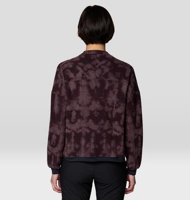 Women's Summit Grid Big Grid Crew, Color: Deep Mulberry Shadowdye Print, image 8