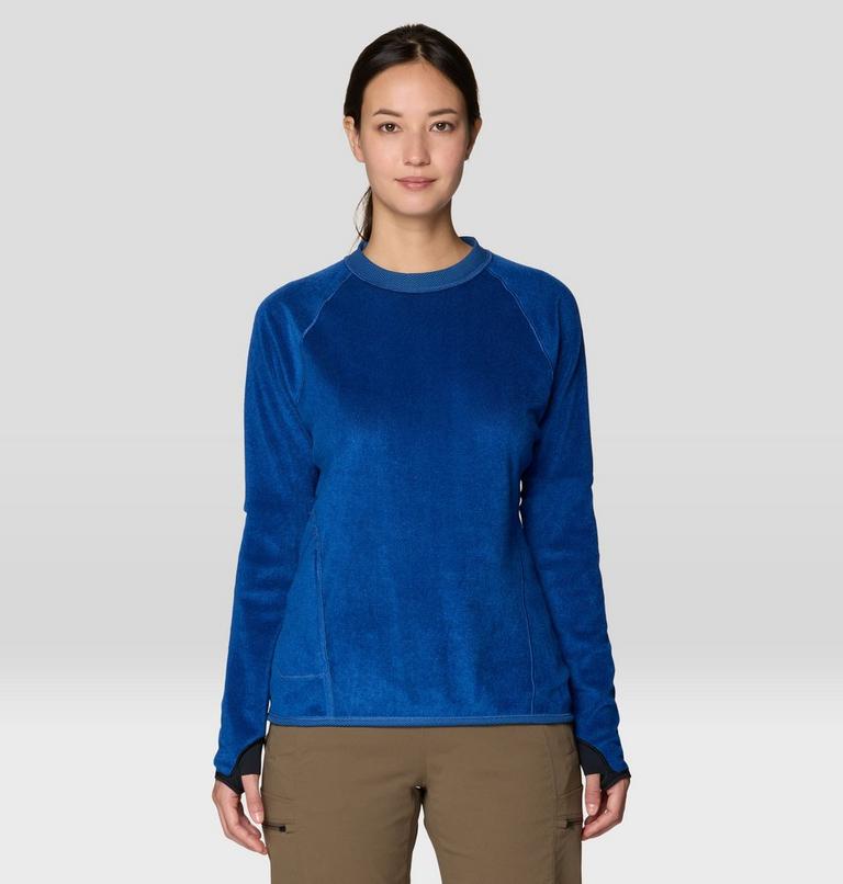 Women's AirMesh Long Sleeve Crew, Color: Berry Blue, image 8