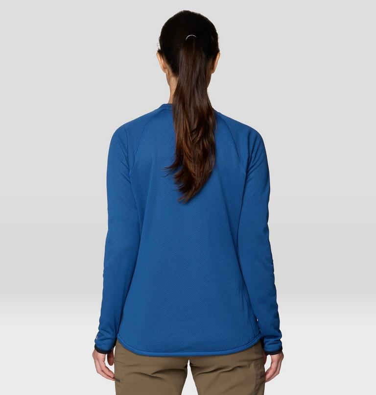 Women's AirMesh Long Sleeve Crew, Color: Berry Blue, image 3